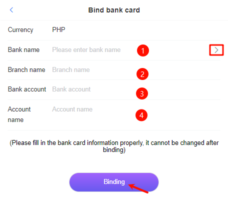 bind bank card