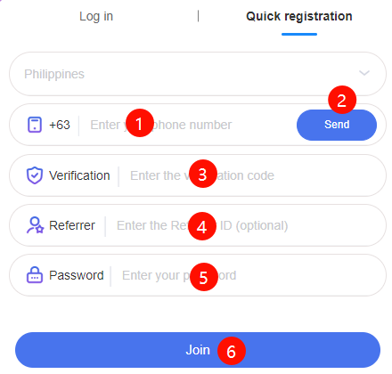 quick registration step_