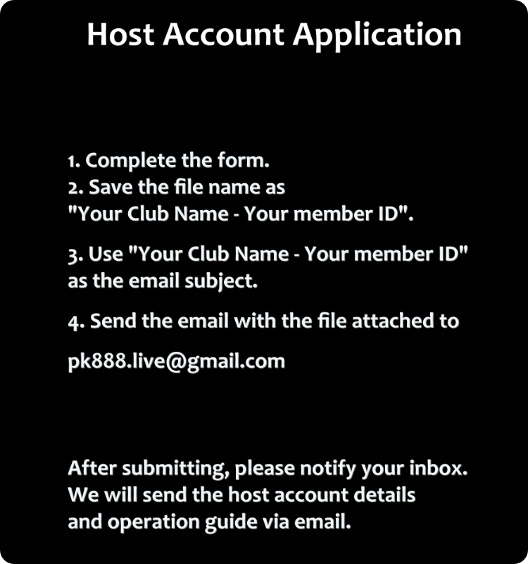 Host Account Application