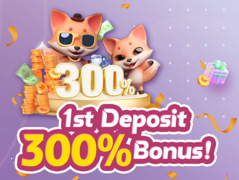 1st deposit 300% bonus img